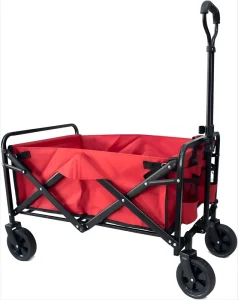 Portable Four Wheel Platform Camping Wagon Cart Family Outdoor Foldable Beach Trolley Customizable OEM Support 100kg Load