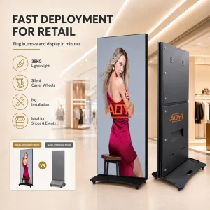 Portable Led Floor Standing Poster Display LED Foldable Poster with COB Technology for Commercial Use