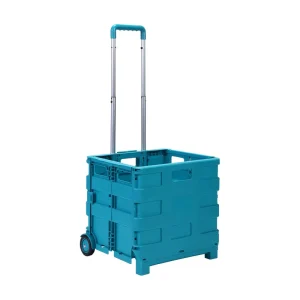 Portable Plastic Trolley Mini Folding Supermarket Shopping Cart