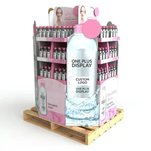 Portable Retail PDQ Pallet Display 1 2 3 1 4 Sided Quarter Corrugated Cardboard Stand for Drinks Customizable