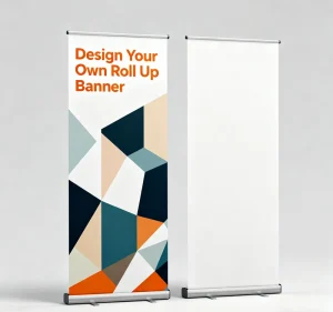 Portable Retractable Aluminum Roll Up Banner Stand With Printed Display