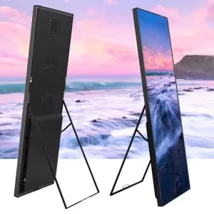 Portable Standing Full Color LED Mirror Display Screen Wall Video Advertising Digital Electronic Stand Poster Display IP33 Rated