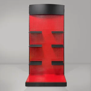 Powder Coated Metal Pegboard Display Rack Adjustable Retail Tool Store Shelving Stand Perforated Pegboard Hanging Display