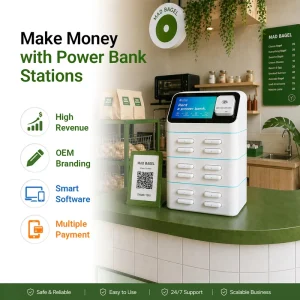 Power Bank Rental Station POS Card Payment 12 Slot 4G+WiFi Laptop Phone Charging Advertising Display Digital Screen Business