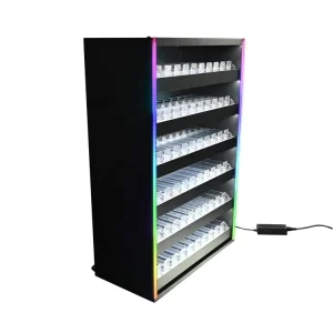 Premium Metal Tobacco Display Furniture with Pusher Display Stand with LED Lights for Retail Shops & Supermarkets