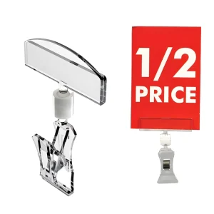Price Display Label Price Tag Holder Clear Plastic POP Price Holder Clips