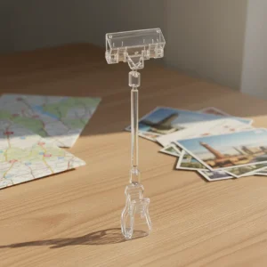 Price Tag Holder Merchandising Sign Clips Transparent 218mm Height Metal Plastic Spring