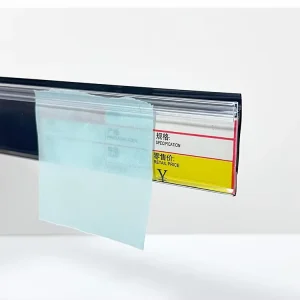 Price Tag Molding Shelf Strip Transparent Plastic Ticket Strip with Grip Plastic PVC Price Tag Holder with Promo Grip