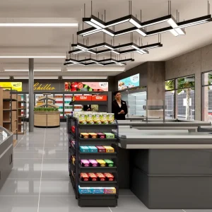 Professional Grocery Shelves Interior Display Design Supermarket Layout Design