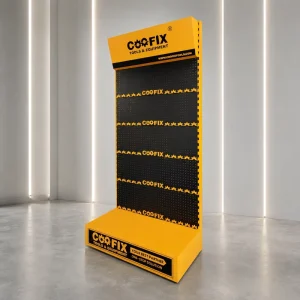Professional Heavy Duty Cold Rolled Steel Hardware Store Display Rack Perforated Shelves Epoxy Powder Coating for Tool