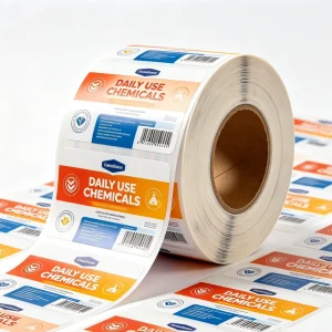 Promotion Custom Printed Eco Friendly Recyclable Waterproof Self Adhesive Labels Roll Barcode Stickers for Daily Chemicals