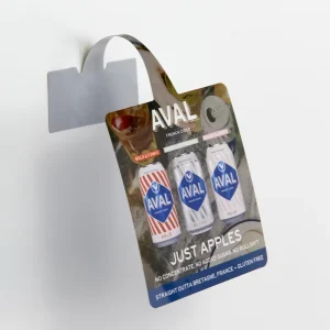 Promotional Advertising Dangler Adhesive PET Waterproof Hang Tag Self Display Wobblers