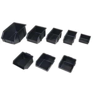 Q-TM1 125*110*60mm Left Right Interlocking Type Black Antistatic Plastic ESD Picking Bin