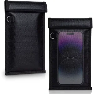 RFID GPS WIFI NFC Blocker Faraday Bags Shielding Pouch Custom Logo Fireproof Signal Blocking Pouch For Cell Phone Car Keys