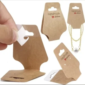 Ready Stock Price Label Tags with Glue Jewelry Display Merchandise Price Label Paper Cards Foldable Blank Price Hanging Card