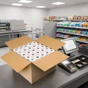 Receipt Paper 48gsm 55gsm 57X38mm Thermal Cash Register Rolls Single Layer POS ATM Machine Paper Roll