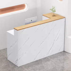 Reception Desk Cashier Counter Furniture Jewelry Shop Custom Glass Wood MDF Stainless Display Showcase Cabinet Cash Checkout