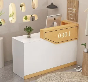 Reception Desk Counter Desk for Checkout Retail Front Counter Table Minimalist Wood Office Furniture Customizable