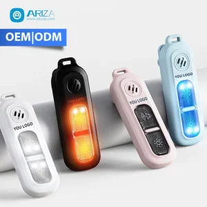 Rechargeable 130DB 140DB IPX 4 Waterproof Safety LED Light Security Self Defense Alarm Keychain 90 Minute Continuous Alarm For