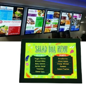 Rectangle Tablet Hanging Magnetic Wall Acrylic Holder Sign Electron Folder Led Board Food Restaurant Menu Ultra Slim