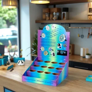 Recyclable Detachable Rotating Counter Display Box Retail Advertising Stand for Auto Perfume Car Air Freshener