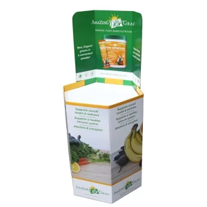 Recyclable Foldable Square Dump Bin Display Stand Corrugated Cardboard Retail Promotion Paper Display Racks