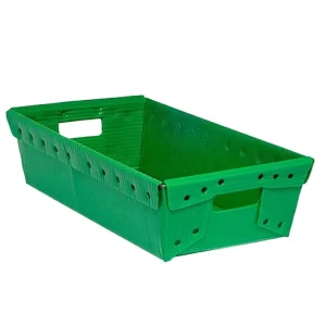 Recyclable Polypropylene Corrugated Mail Plastic Totes & Corn flute Trays for Grocery Supermarket Exhibition Use