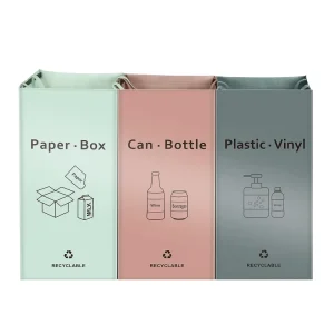 Recycle Bin Trash Sorting Bins Organizer PP Woven Bag Waterproof Compartment Container PP Waste Bin Bags for Kitchen Office