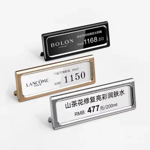 Recycled Metal Big Price Tag Holder Eco-Friendly Stand for Wine Furniture 4S Store Appliance Shop