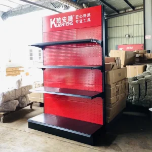 Red Color Showroom Display Shelf Store Fixtures Retail Display Shelves Hardware Tool Display Rack