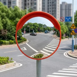 Reflective Acrylic PMMA Silvery Convex Mirror 1200mm Diameter 180 Viewing Angle Traffic Safety Road Corner Indoor Outdoor