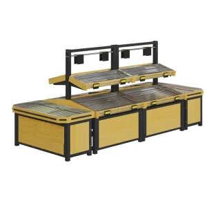 Removable Fresh keeping Cabinet Ladder Center Island Cabinet Supermarket Fresh Fruit Display Rack