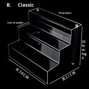 Removable Lightweight Modern Glossy Laminated Accent Shelf Multi layer Transparent Acrylic Storage Rack Cosmetic Display Stand