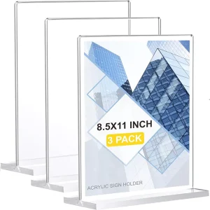 Restaurants Store Clear Acrylic Menu Sign Holder Table Top Paper Display Acrylic Holders Double Sided Place Card Holder