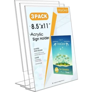 Retail Acrylic L Shaped Table Card Transparent Price Tag Display Card A4 Acrylic Catering Sign Holder PET Price Holder