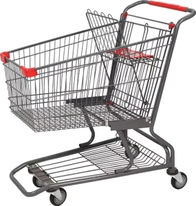 Retail American Style Grocery Trolly Metal Shopping Mall Cart Trolley for Pharmacy