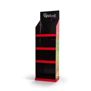 Retail Cardboard Display Stand 4 Tiers Free Floor Standing Display Unit