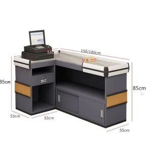 Retail Checkout Counters Durable Counter Table Supermarket Equipment Steel Cashier Counter