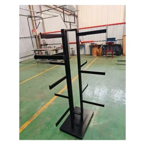 Retail Clothing Garment Store Fixtures Chrome Iron Floor Stand 4 Way Shop Fittings Clothes Rack with Sign Board