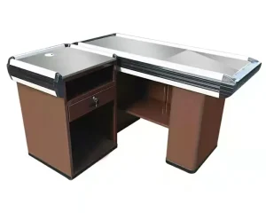 Retail Convenience Store Cashier Counter Stainless Steel Checkout Counter Cashier Table for Shop