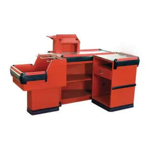Retail Design Automatic Checkout Counter with Conveyor Belt for Supermarket Store Shop Mall
