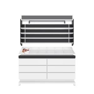 Retail Display Case for Glasses, LED Lighted Optical Store Cabinet with Shelves