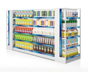 Retail Display Rack Heavy Duty Wire Back Net Shelving for Grocery Supermarket