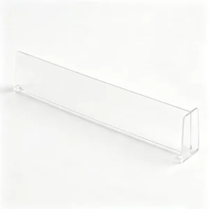 Retail Display Shelf Divider With Adjustable Clips And Optional Label Holder Slot