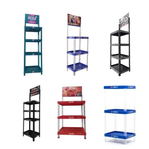 Retail Display Stand Plastic Shelf for Large Water Bottles Shopping Center Displays Store Moto Oil Display Rack