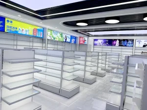 Retail Double Sided Metal 6 Tier Gondola Supermarket Shelving for Grocery Store Checkout Counter