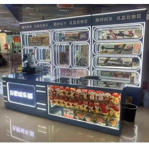 Retail Gift Shop Display Fixtures Custom Toy Doll Store Boutique Furniture LED Lighting Action Figure Store Display Cabinet