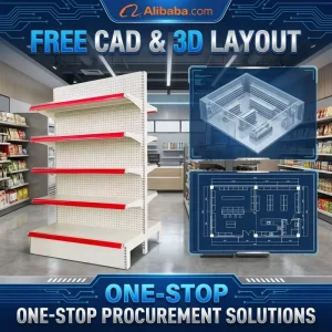 Retail Gondola Shelving Factory Direct Custom Supermarket Display Racks With Free CAD & 3D Store Layout Design Service