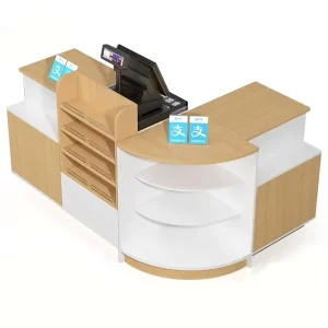 Retail Grocery Convenience Store Supermarket Checkout Counter Cashier Desk Elegant Modern Design Customizable Size