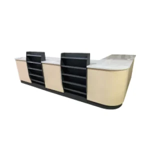 Retail Grocery Convenience Store Wooden and Steel Convenience Store Checkout Counter